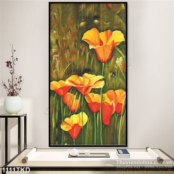 Tranh sơn dầu hoa tulip nghệ thuật