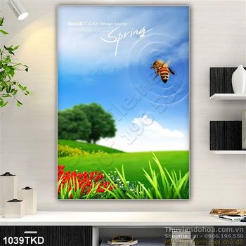 Tranh thảo nguyên xanh mùa xuân