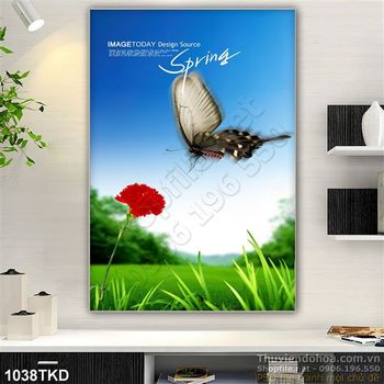 Tranh đồng cỏ và bươm bướm