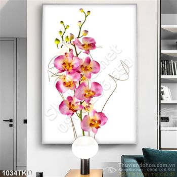 Tranh hoa lan trang trí phòng khách