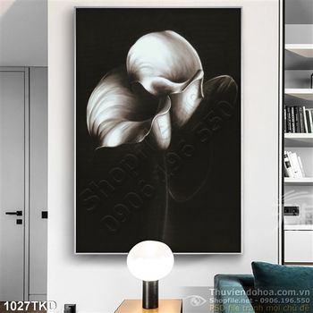 Tranh hoa Vân Môn nền đen