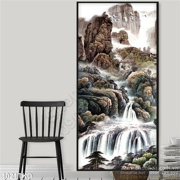 Tranh sơn dầu thác nước nghệ thuật