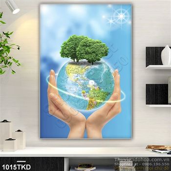 Tranh quả cầu xanh trang trí phòng