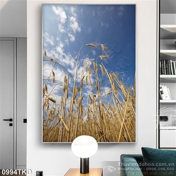 Tranh cây lúc mỳ và bầu trời