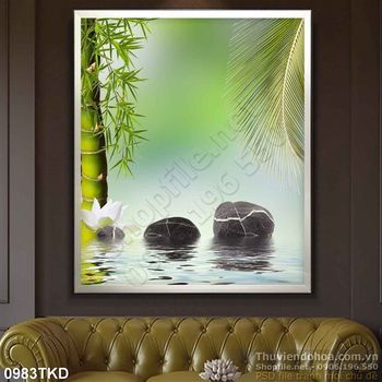 Tranh cây tre trang trí spa