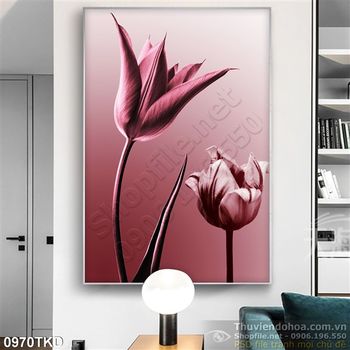 Tranh hoa tulip dán tường