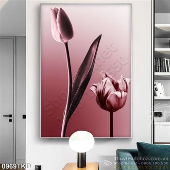 Tranh cây hoa tulip nghệ thuật