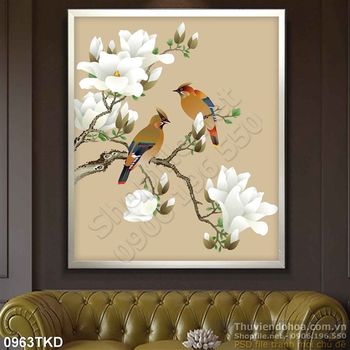 Tranh hoa Mộc lan nghệ thuật