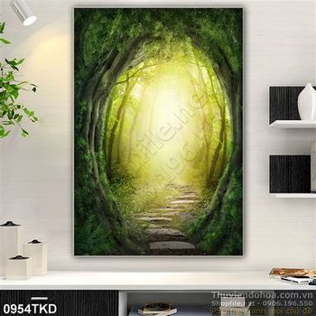 Tranh con đường trong rừng