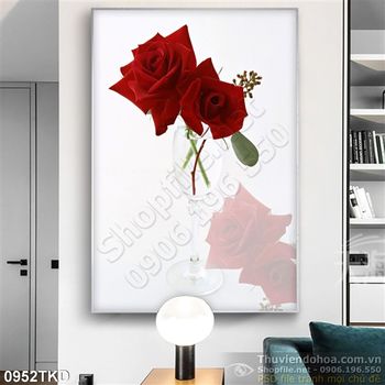 Tranh hoa hồng dán tường