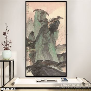 Tranh thư pháp và phong cảnh núi