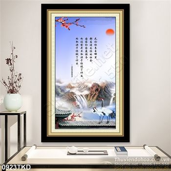 Tranh thư pháp chim Hạc trang trí tết