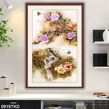 Tranh sơn dầu hoa hồng trang trí tường