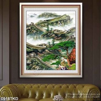 Tranh sơn dầu vạn lý trường thành phong thủy