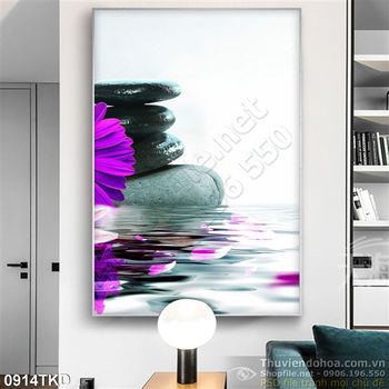 Tranh hoa đồng tiền trang trí tường