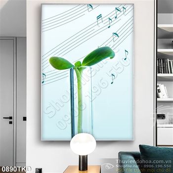 Tranh nốt nhạc xanh trang trí tường