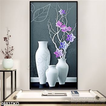 Tranh bình hoa nghệ thuật trang trí