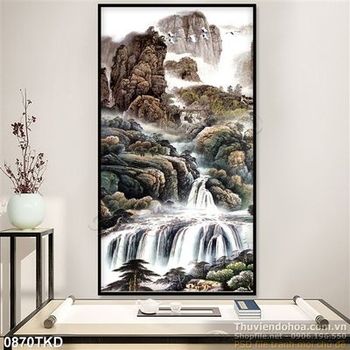 Tranh sơn dầu thác nước nghệ thuật
