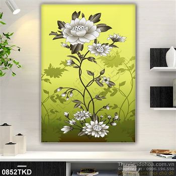 Tranh hoa cúc dán tường nghệ thuật