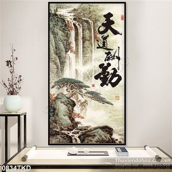 Tranh sơn dầu thác nước đẹp