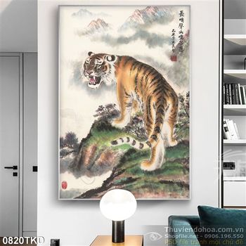 Tranh hổ thư pháp nghệ thuật