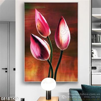 Tranh hoa Sen trang trí phòng khách
