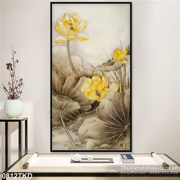 Tranh hoa Sen nghệ thuật đẹp