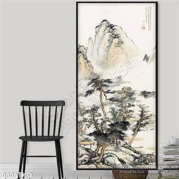 Tranh sơn thủy nghệ thuật trang trí phòng khách