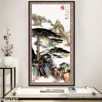 Tranh thư pháp thác nước nghệ thuật