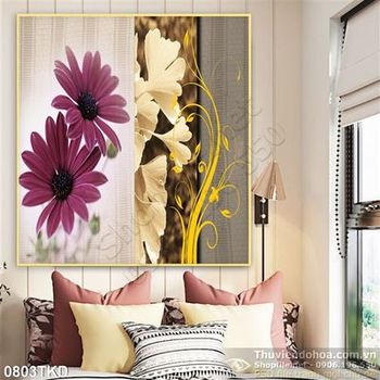 Tranh hoa đồng tiền dán tường đẹp