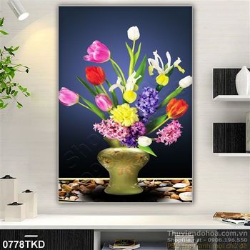 Tranh bình hoa tulip