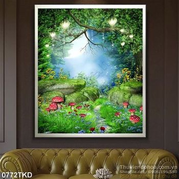 Tranh trong khu rừng trang trí phòng trẻ em