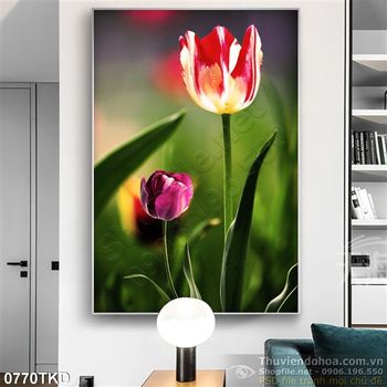 Tranh hoa tulip nghệ thuật