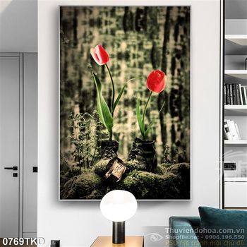 Tranh tulip trang trí tường