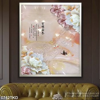 Tranh thư pháp giả ngọc treo tường