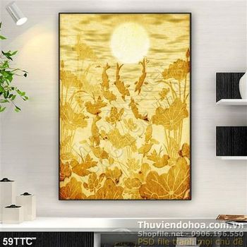 Tranh trúc chỉ 3d wall cá chép