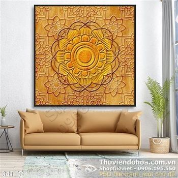 Tranh trúc chỉ hoa tiết bông hoa đẹp