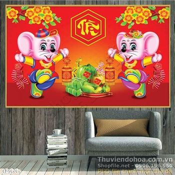 Tranh Canh tý đón xuân 2020 vector