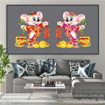 Vector Canh tý đốt pháo hoa xuân Canh Tý 2020