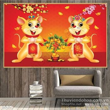 Vector con chuột vàng dễ thương chúc tết 2020