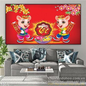 Tranh Vector 2020 năm Canh Tý đón xuân