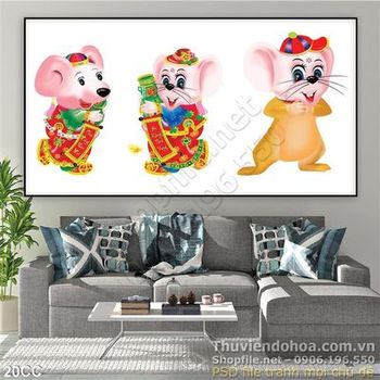 Vector con chuột vàng đón xuân bên nhau