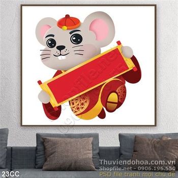 Vector con chuột với câu chúc tết