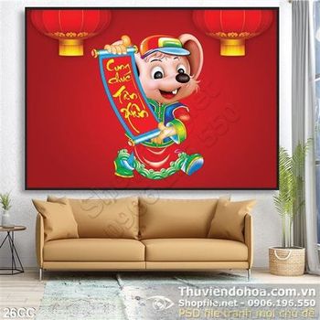 Vector con chuột đáng yêu Cung Chúc Tân Xuân