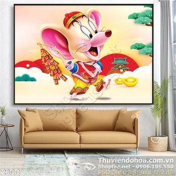 Vector con chuột đi du xuân đáng yêu năm 2020