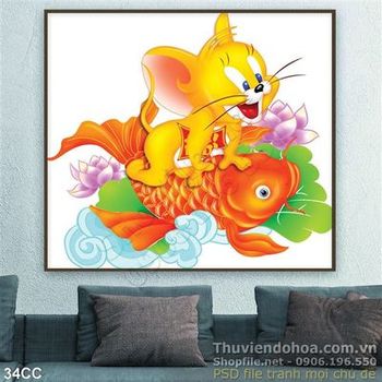 Vector con chuột và cá chép