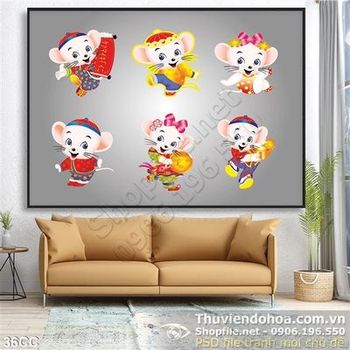 Vector con chuột năm Canh tý 2020 chúc tết đáng yêu