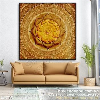 Tranh trúc chỉ hoa sen họa tiết hoa văn ấn tượng