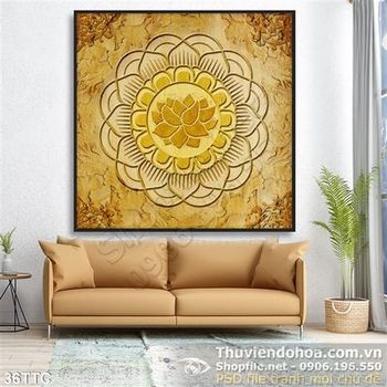 Tranh trúc chỉ họa tiết hoa sen