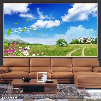 Tranh 3D cảnh quan thiên nhiên nông trại